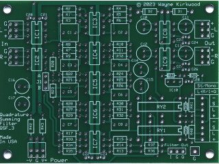 Quadrature "90°" Summing Filter, Bare PC Board and Audio ICs